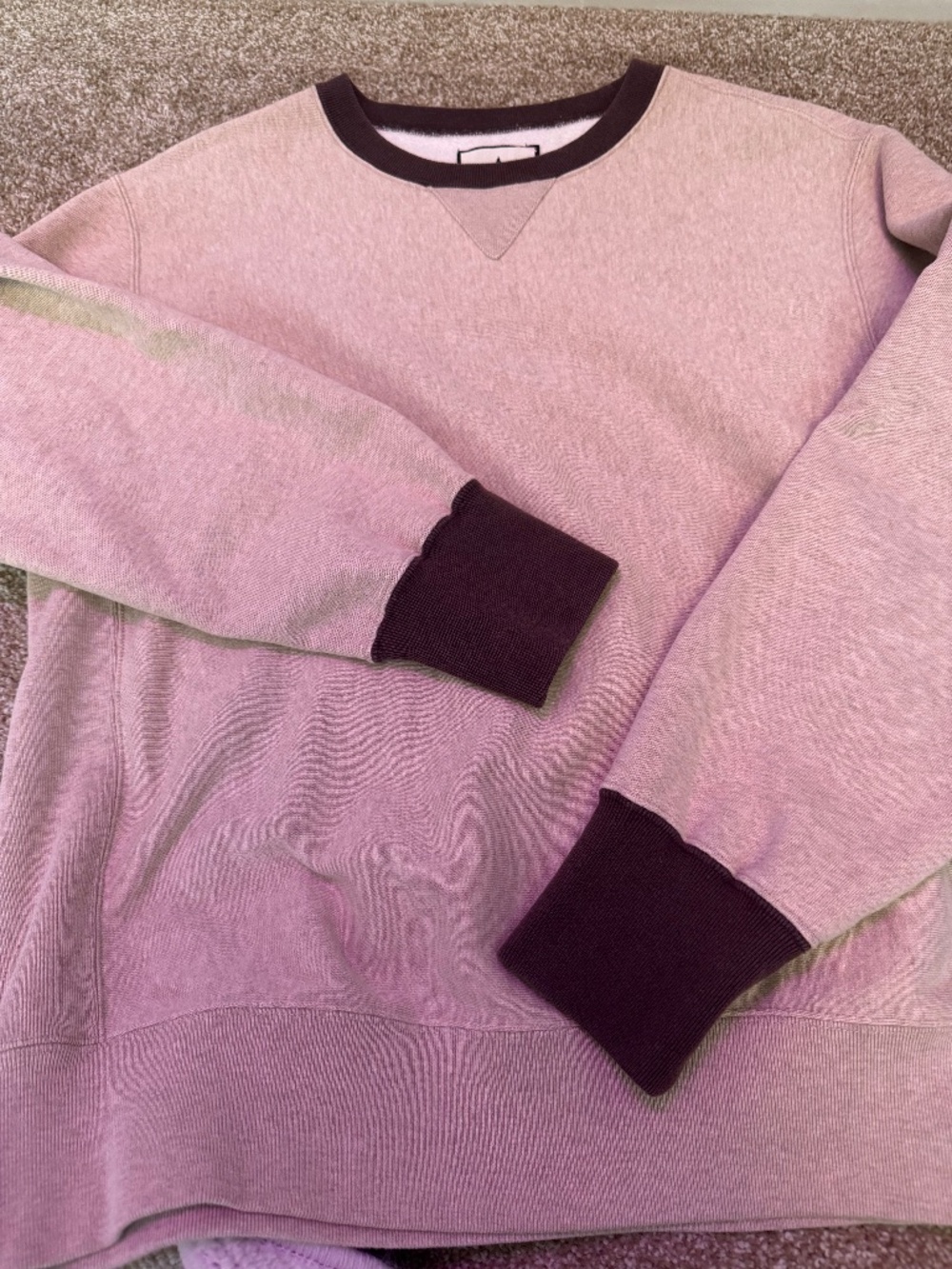 Tuckernuck beige and brown ringer Sweatshirt